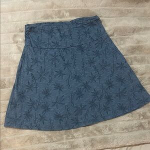 Toad&Co Blue Floral A-Line Skirt, size m